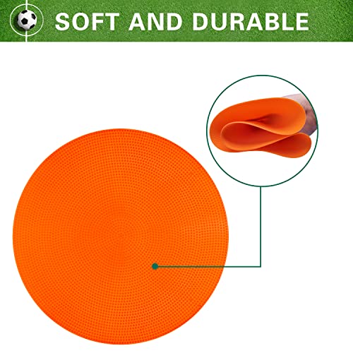 Poly Spot Markers 4inch/9 inch Non-Slip Rubber Agility Markers Flat Field Cones Floor Dots for Football, Soccer, Basketball Training Markers, School Activities, Exercise Drills, Social Distancing - style: 9inch 12Pcs(Red-orange)