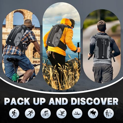 Hydration Backpack - Lightweight Water Backpack with 2L Water Bladder, Small Hiking Backpack for Running Cycling Camping Rave for Men Women - color: Gray1