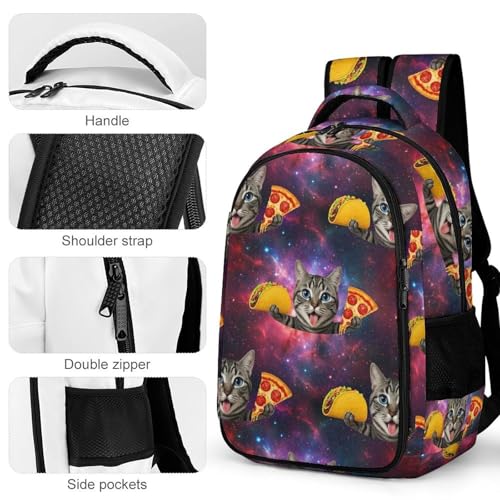 Business Anti Theft Laptop Backpack Galaxy Space Kitten Cat Eat Taco Pizza, Waterproof Travel Computer Bag with Laptop Compartment Gifts for Men Women - color: Pattern (271)