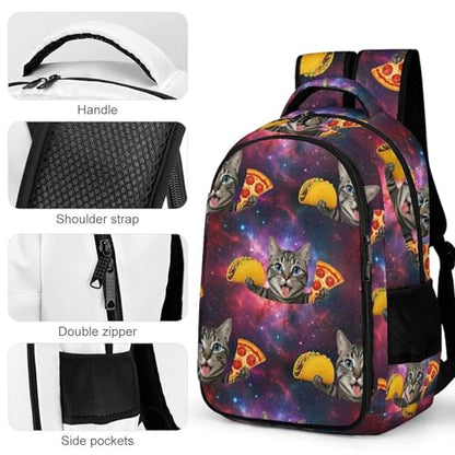 Business Anti Theft Laptop Backpack Galaxy Space Kitten Cat Eat Taco Pizza, Waterproof Travel Computer Bag with Laptop Compartment Gifts for Men Women - color: Pattern (271)