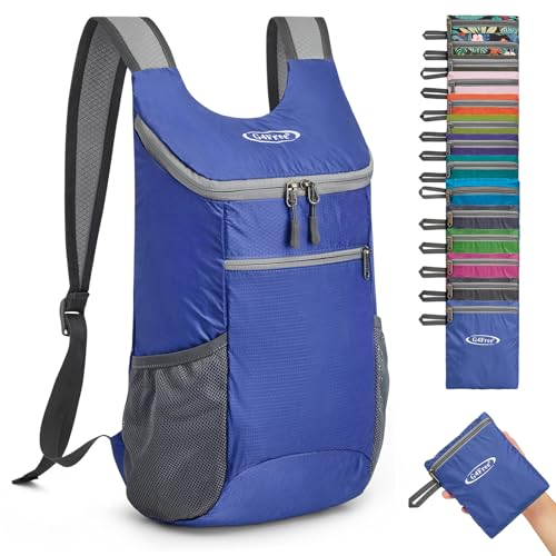 G4Free 11L Lightweight Packable Hiking Backpack, Nylon Small Foldable Daypack for Men Women, Mini Backpack Designed for Daily Hiking, Travel, Cycling - color: Sapphire, size: Small