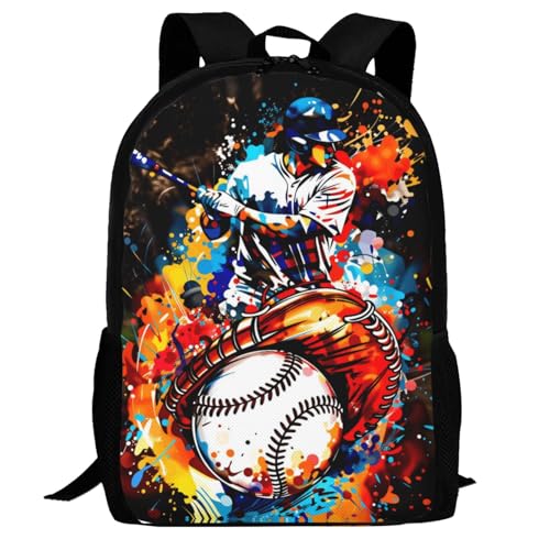 Baseball Players Lovers Backpack Laptop Travel Bag Adjustable Backpack Print Daypack for Men Women 16.5 In - color: Style 8