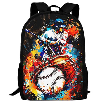 Baseball Players Lovers Backpack Laptop Travel Bag Adjustable Backpack Print Daypack for Men Women 16.5 In - color: Style 8