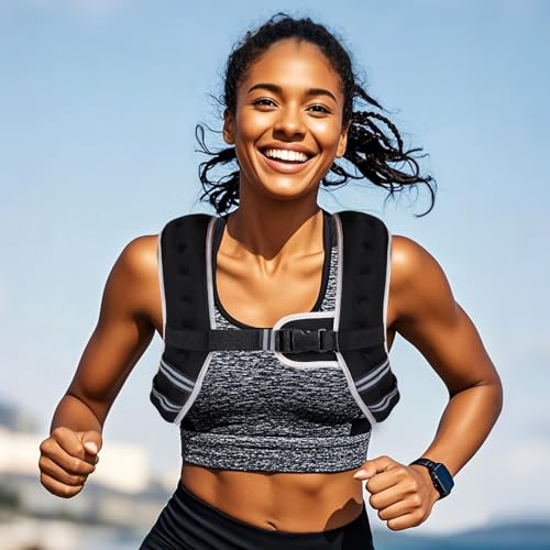 WIN4ALL Weighted Vest Woman, 6lb/8lb/12lb/16lb/20lb, Adjustable Women Weighted Vest for Walking, Strength Training, Running, Fitness, Muscle Building, Black - color: Black, size: 12 LBS
