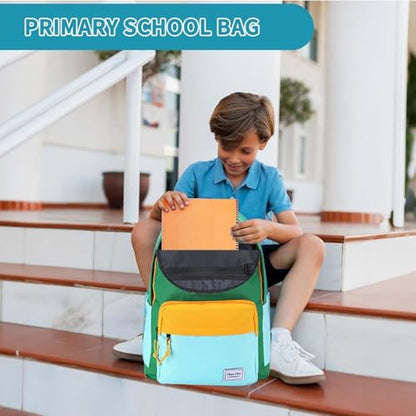 Chase Chic Kids Backpack for Girls - 17 inch School Backpacks for Toddler Fits 6 to 12 Years Old - Lightweight Water Resistant Preschool Bookbag for Travel Daycare (Green Light Blue) - color: Green&light Blue
