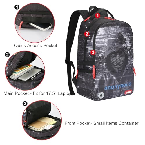 Graffiti Backpack, Designer Laptop Backpack for 15.6 Inch Work,Water Resistant Backpack Computer Bag, Anonymous - color: Anonymous