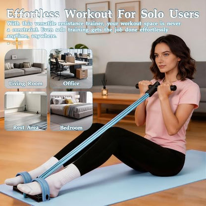 Pedal Resistance Bands with Handles, New Model 6 Tube Resistance Foot Pedal, Multifunctional Rubber Resistance Bands, Suitable for Waist, Arms, Abdomen, and Legs - color: blue