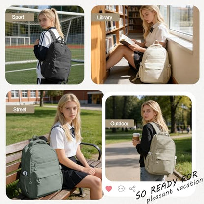 Backpack for College Students Women Men, Aesthetic Backpacks for Middle School, Waterproof Bookbag, Lightweight High School Backpack for Teens Boys Girls(Gray Brown) - color: Gray Brown