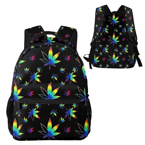 Stylish Commuter Backpack Trippy Weedleaf Leaf Black, Lightweight Laptop Daypack for Work Office Daily and Travel - color: Pattern (5)