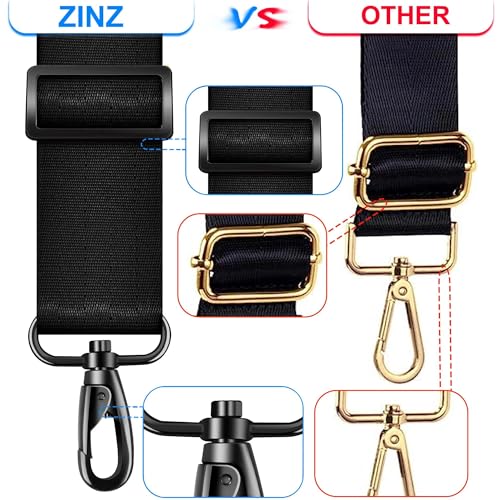 60" Shoulder Strap with Adjustable Thick Removable Pad and Metal Swivel Hooks Fit Laptop Crossbody Bag,Briefcase Duffel Bags - color: Black Red Edge