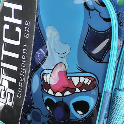 Disney's Stitch 16" Rolling Travel Backpack With Wheels And A Keychain - color: Disney’s Stitch Rolling Blue