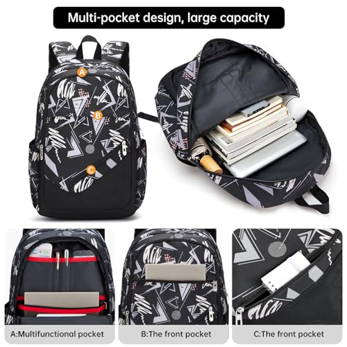 Travel Laptop Backpack, Business Slim Sturdy Water Resistant School Backpack, Gift for Men & Women, Fits 15.6 Inch Notebook - color: Popular Black