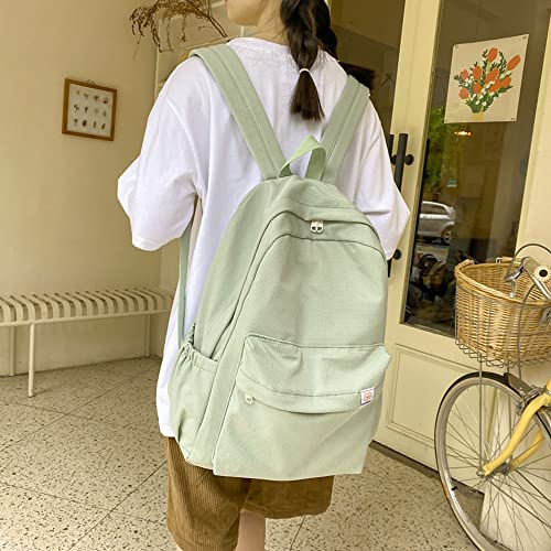 Eagerrich Aesthetic Cute School Backpack for Teens Girls Laptop Bag - color: Sage Green