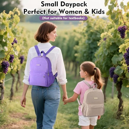 AOTIAN Lightweight Small Hiking Backpack for Women - Durable Water-Resistant Daypack for Travel, Camping & Outdoor Adventures - color: Light Purple-small