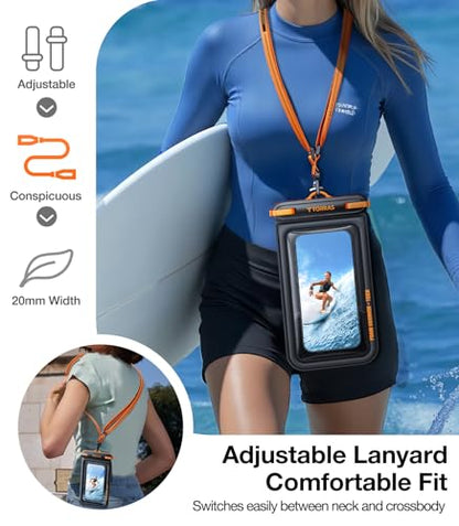 TORRAS IP68 Waterproof Phone Pouch Double Space, Floating Waterproof Phone Case with Lanyard for iPhone 17 Pro Max 16 15 S26 S25, Phone Dry Bag Vacation Cruise Travel Essentials 7.0'', Glacier Sprint - color: Glacier Sprint