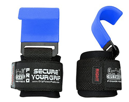 Weight Lifting Rod Hooks Heavy Duty Wrist Wraps Power Weight Lifting Training Gym Grips Straps Set of 2 - color: Classic Blue, size: WOMEN-Wrist Size Small/Medium
