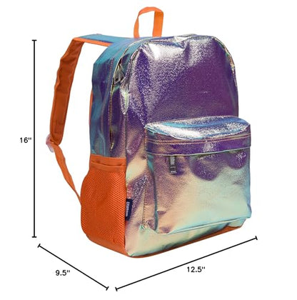 Wildkin 16-inch Kids Backpack – Durable, Padded & Spacious School Bag for Boys & Girls - Orange Shimmer - color: Orange Shimmer