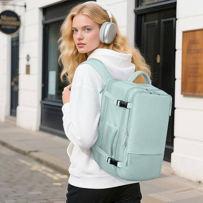 Beraliy Large Travel Backpack for Women Airline Approved, Carry On Backpack, 17 Inch Laptop Backpack, Personal Item Bag Casual Daypack Backpacks, Mint Green - color: Mint Green, size: X-Large