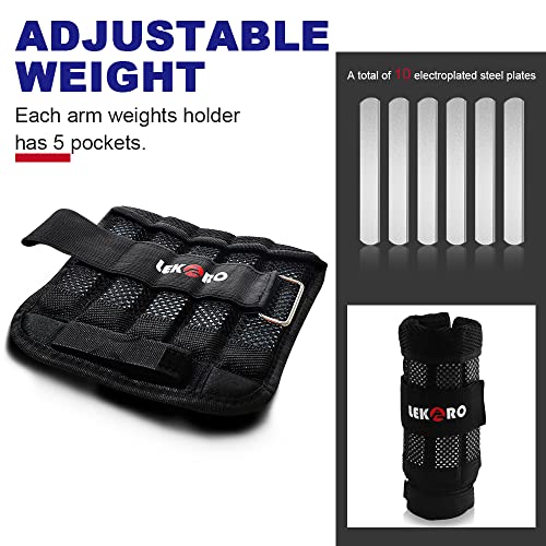 Wrist Ankle Weights with Removable Steel Bars, 1 Pair Adjustable Arm Leg Weights for Men and Women, No Leakage Design, Weighted Wrist Bands for Walking Jogging Yoga Pilates - color: Adjustable Wrist Arm Weights 4.4 LBS
