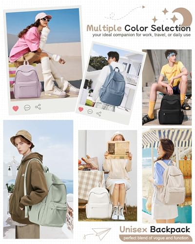 BJLFS Khaki Lightweight Basic Backpack for High School,College Bookbag for Womens,Travel Laptop Backpacks for Teen Girls,School Bag Casual Daypack - color: Khaki