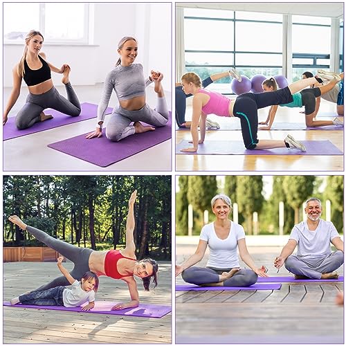 3 mm Thick Yoga Mat Bulk, Non Slip Exercise Workout Fitness Pad for Women Men, Gym Home Yoga Pilates, Easy to Clean, Sturdy PVC - color: Purple