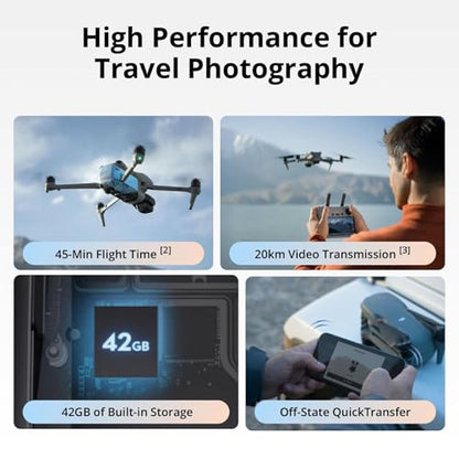 DJI Air 3S (RC-N3), Drone with Camera 4K, Dual-Camera Drone with 1" CMOS Wide-Angle Camera, 4K/60fps HDR Video & 14 Stops of Dynamic Range, 45-Min Max Flight Time, 20km Transmission Range - style: Air 3S (RC-N3)
