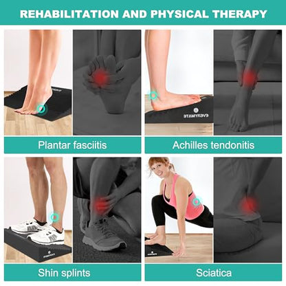 EVERYMATE Squat Wedge, Extra Large Squat Wedge Block, Squat Wedges Weightlifting, Calf Stretching, Slant Board for Squats, Heel Elevated Squat Wedge, Knees Over Toes Squats, Calf Wedge Stretching Block - size: 15 degrees