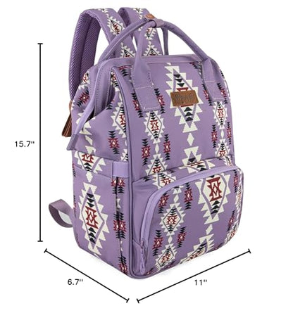 Montana West Wrangler Callie Diaper Bag Backpack with Stroller Straps Multifunction Baby Travel Bag WG2204-9110LV - color: Lilac