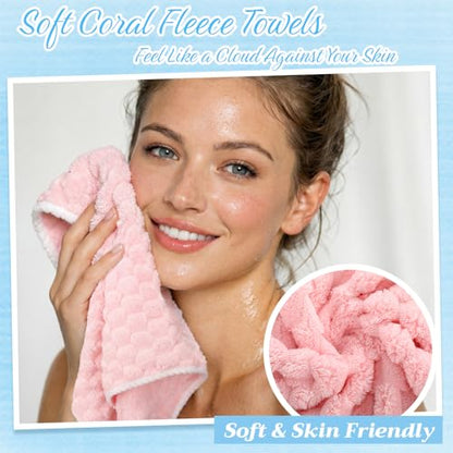 Peryiter 6 Pcs Hand Towels Set Small Microfiber Quick Dry Soft Hand Towel with Hanging Loop Absorbent Decorative Cleaning Bath Towels for Bathroom Kitchen Shower Spa Gym Travel Supplies 13.8''x29.5''