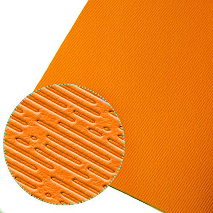 Hatha Yoga Extra Thick TPE Yoga Mat - 72"x 32" Thickness 1/2 Inch -Eco Friendly SGS Certified - With High Density Anti-Tear Exercise Bolster For Home Gym Travel & Floor Outside - color: Orange/Gray