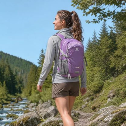 SKYSPER Small Hiking Backpack, 20L Lightweight Travel Backpacks Hiking Daypack for Women Men - color: Lantc20-purple, size: 20l