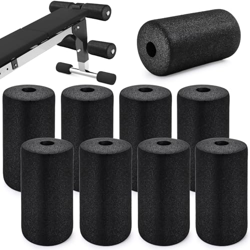 WRINGKIT 8 Pack Foot Foam Pads Rollers, Machine Leg Foam Roller, Fits 1" Tube, Buffer Tube Cover, Roller Pad for Leg Extension Weight Bench Inversion Gym Equipment Replacement