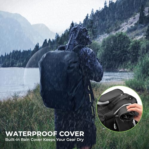 KastKing Bait Boss Fishing Tackle Backpack with Rod Holders-4 Tackle Boxes-Rain Cover,Storage for Fishing Gear - color: A: Black
