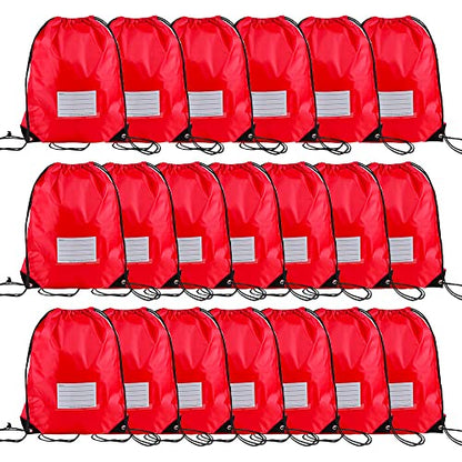 20 Pcs Drawstring Bags,Bulk Draw String Backpack, DIY Gym Sports Cinch Bag Sackpack for Women Men, Red - color: Red