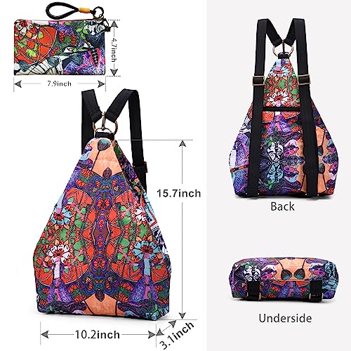 Black Butterfly Premium Backpack for Women, Bohemia Style Fashion Casual Daypack Backpack, Small Backpack Purse (20-multicolor plus) - color: 20-multicolor Plus