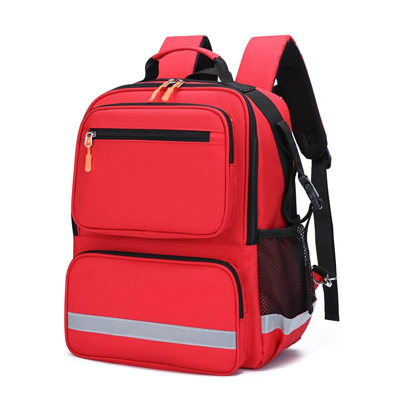 First Responder Bag Trauma Backpack Empty Medical Bag,Medical Emergency Kits Storage for EMT, EMS, Police, Firefighters - color: Red