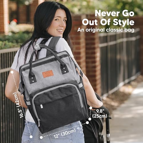 KeaBabies Baby Diaper Bag Backpack - Large Baby Bag for Boys, Girls, Waterproof Multi Function Travel Diaper Backpack with Changing Pad, Durable Travel Essentials for Moms and Dads (Graphite) - color: Graphite
