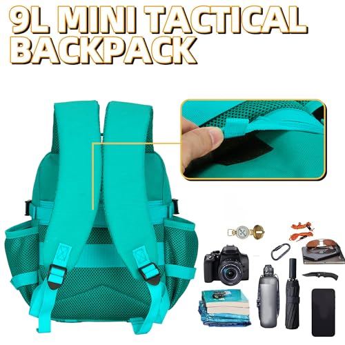 9L Mini Tactical Backpack for Men and Women Tactical Backpack Small for Hiking Small Tactical Bag Fitness Pack - color: Lake Blue
