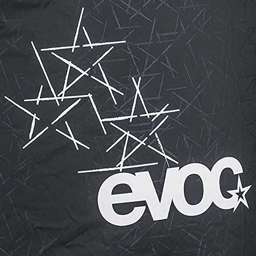 EVOC RAINCOVER Sleeve Rucksack Regenschutz für Outdoorabenteuer, wasserdichte Rucksack Schutzhülle (Flexible Größenanpassung durch Kordelzug, reflektierender Druck, Größe: M, L) - color: black