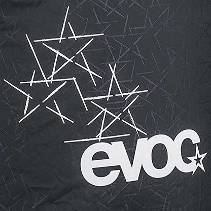 EVOC RAINCOVER Sleeve Rucksack Regenschutz für Outdoorabenteuer, wasserdichte Rucksack Schutzhülle (Flexible Größenanpassung durch Kordelzug, reflektierender Druck, Größe: M, L) - color: black