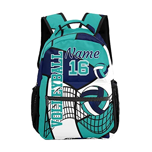 Volleyball Blue White Backpack Shoulder Shopping Bag Travel Casual Bags with Name Text - color: Backpack 5