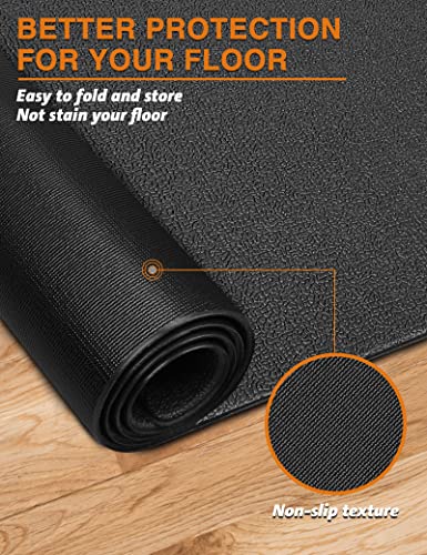 Treadmill Mat 78"x36", WERCHO Walking Pad Mat for Carpet Hardwood Floors 6mm Heavy-Duty Exercise Equipment Mat for Treadmil Pad, Rowing Machine, Spin Bike, Elliptical Trainer, Home, Gym - size: 78"L x 36"W x 0.24"Th