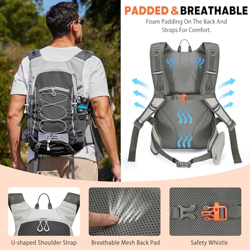 30L Hiking Backpack with Rain Cover Lightweight Hiking Daypack for Travel Camping Outdoors Knapsack for Men Women (Black) - color: Black