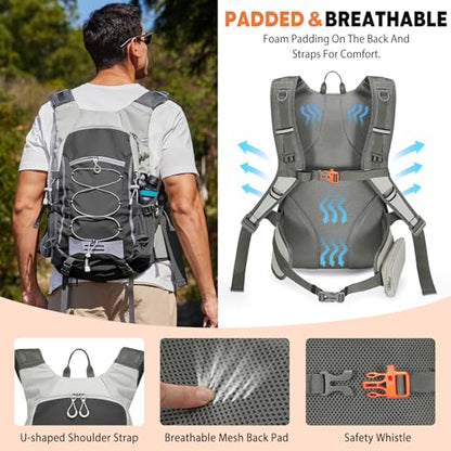 30L Hiking Backpack with Rain Cover Lightweight Hiking Daypack for Travel Camping Outdoors Knapsack for Men Women (Black) - color: Black