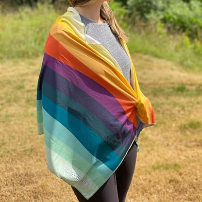 SHAKEitCOOL Large Cooling Shawl - Instant Heat Relief for Outdoor Events - color: Sunset Wave