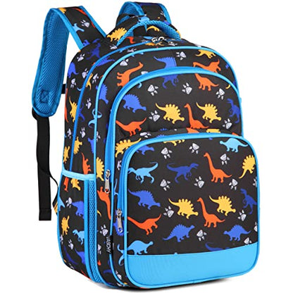 VASCHY Kids Backpacks, 12L Toddler & 17.5L School Backpacks, Lightweight Water-Resistant for Boys and Girls Ages 3-12 - color: Black Dinos-l, size: Large