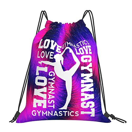 Gymnastics Drawstring Backpack Gym String Bag Drawstring Sackpack Sport For Womens Mens - color: A12 Gymnastics
