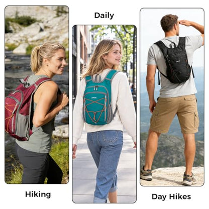 Small Hiking Backpack 13L Lightweight Foldable Travel Daypack for Men Women - color: Yellow