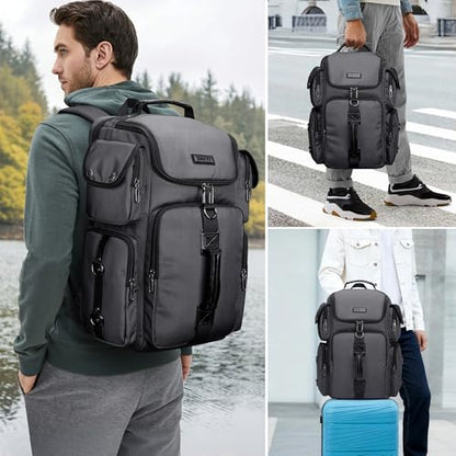 WITZMAN Travel Backpack for Men Carry-on Laptop Backpack Fit 16 Inch Airline Approved for Traveling,Casual,Commuting(B744 Silvery Grey) - color: Silvery Grey