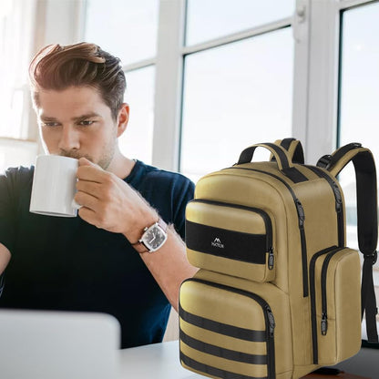 MATEIN Lunch Backpack for Men, 15.6 Inch Travel Laptop Backpack | Insulated Cooler Bag, Lunch box Rucksack, Extra Large Water Resistant College Work Computer Daypack, Gifts for Men - color: Brown